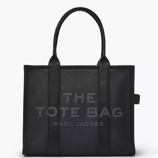 THE Marc Jacobs LEATHER LARGE TOTE BAG Black