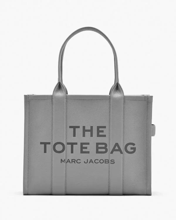 THE Marc Jacobs LEATHER LARGE TOTE BAG Wolf Grey