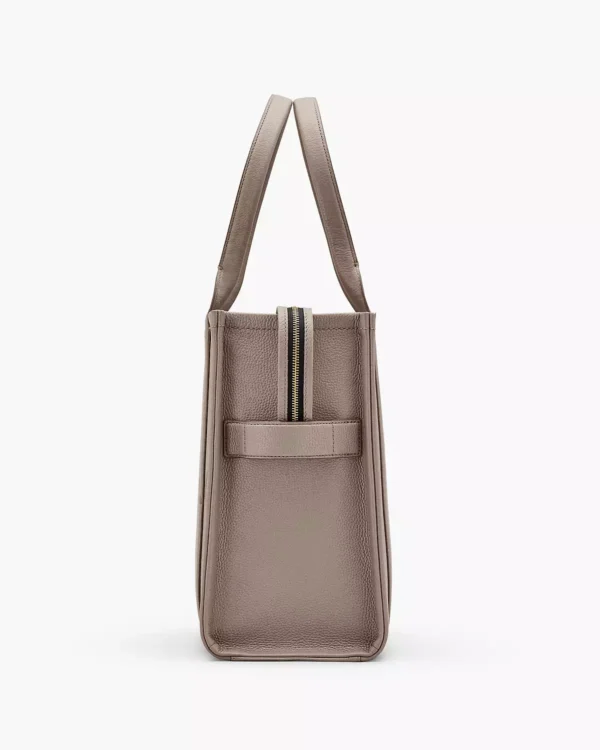 THE Marc Jacobs LEATHER LARGE TOTE BAG Cement - Image 6
