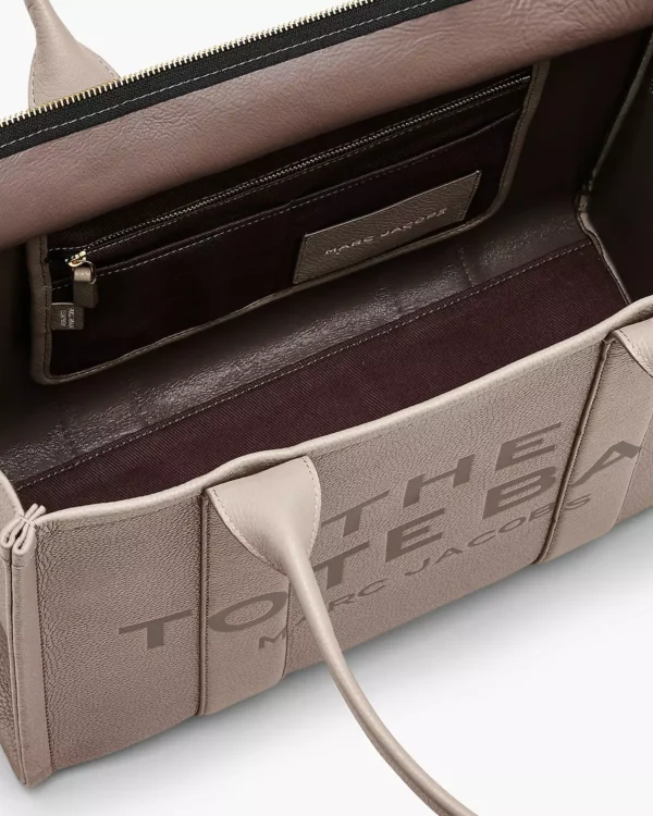 THE Marc Jacobs LEATHER LARGE TOTE BAG Cement - Image 7