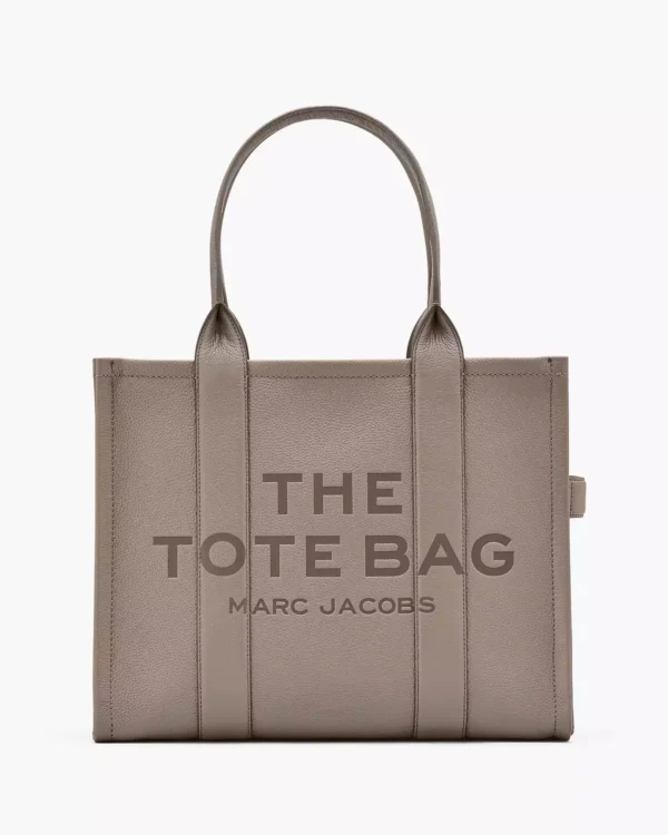 THE Marc Jacobs LEATHER LARGE TOTE BAG Cement