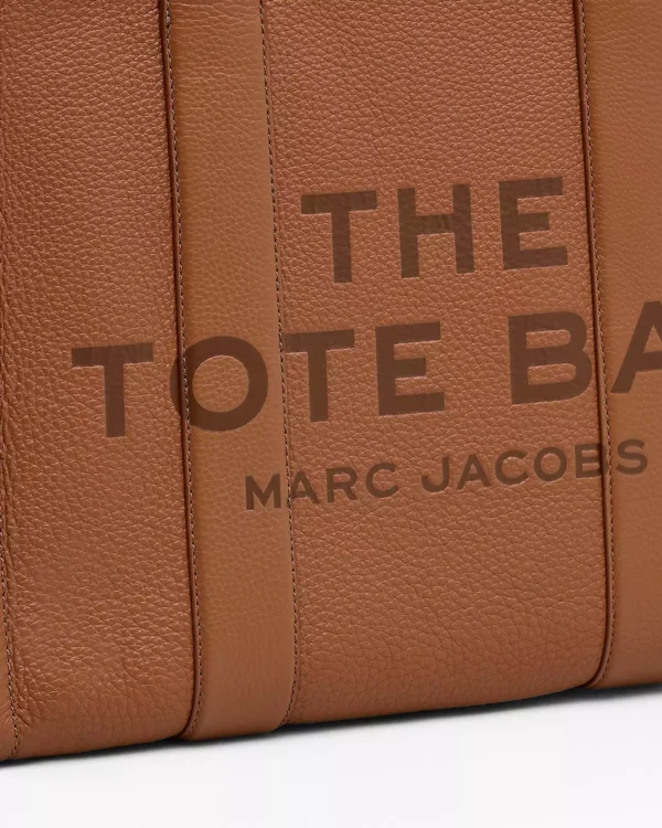 THE Marc Jacobs LEATHER LARGE TOTE BAG Argan Oil - Image 5