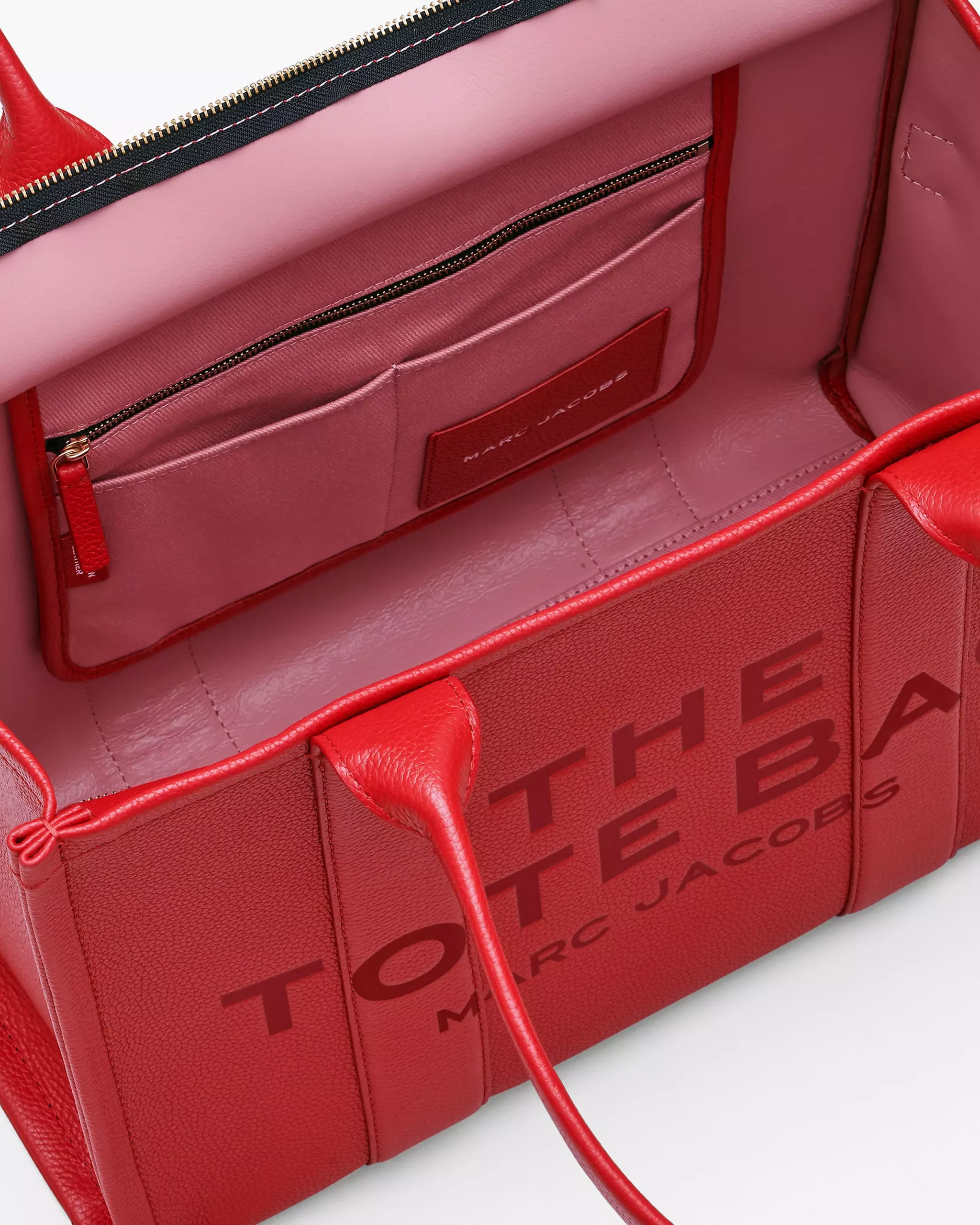 THE Marc Jacobs LEATHER LARGE TOTE BAG True Red - Image 7