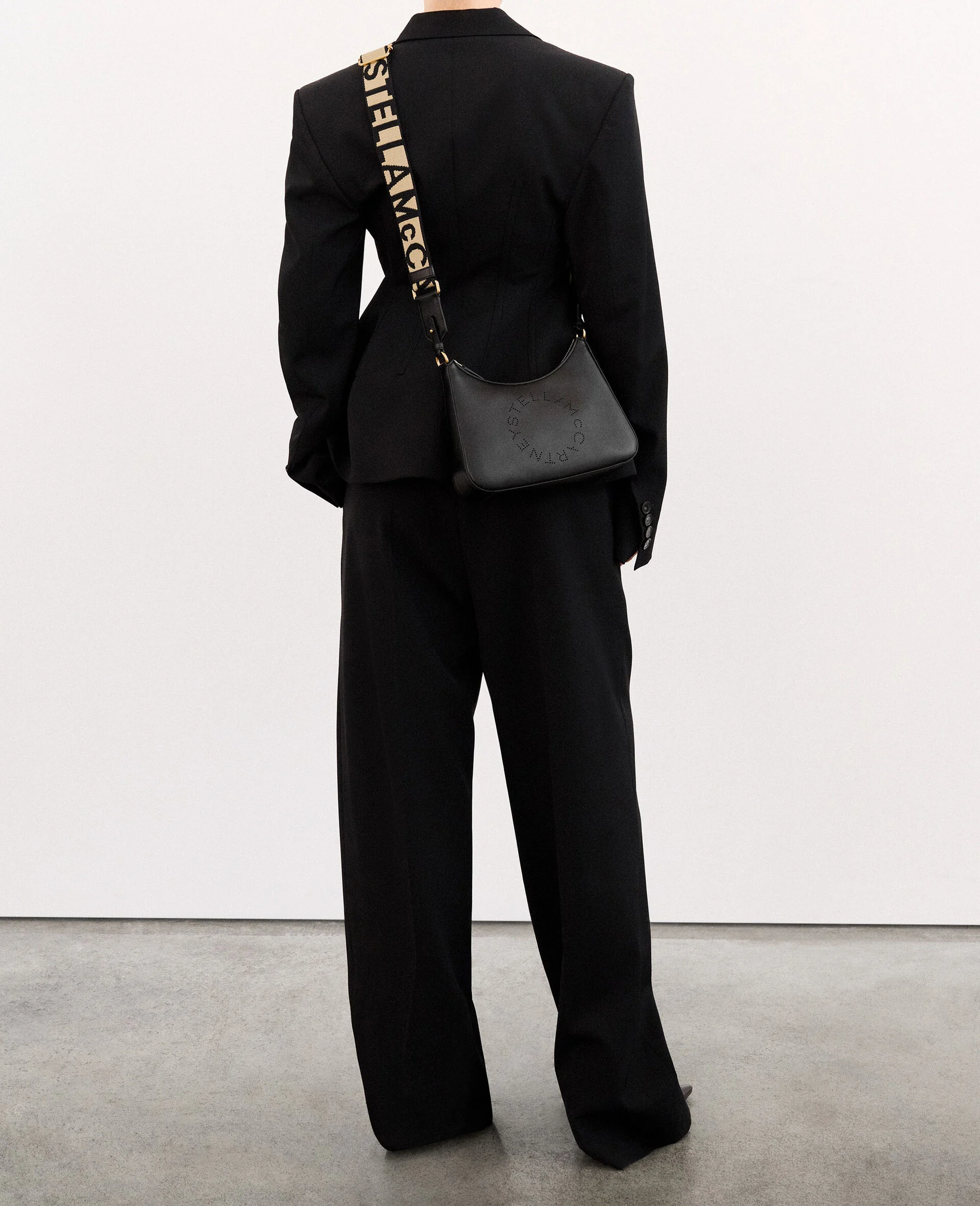 Stella McCartney Logo Crossbody Shoulder Bag Black - Image 9