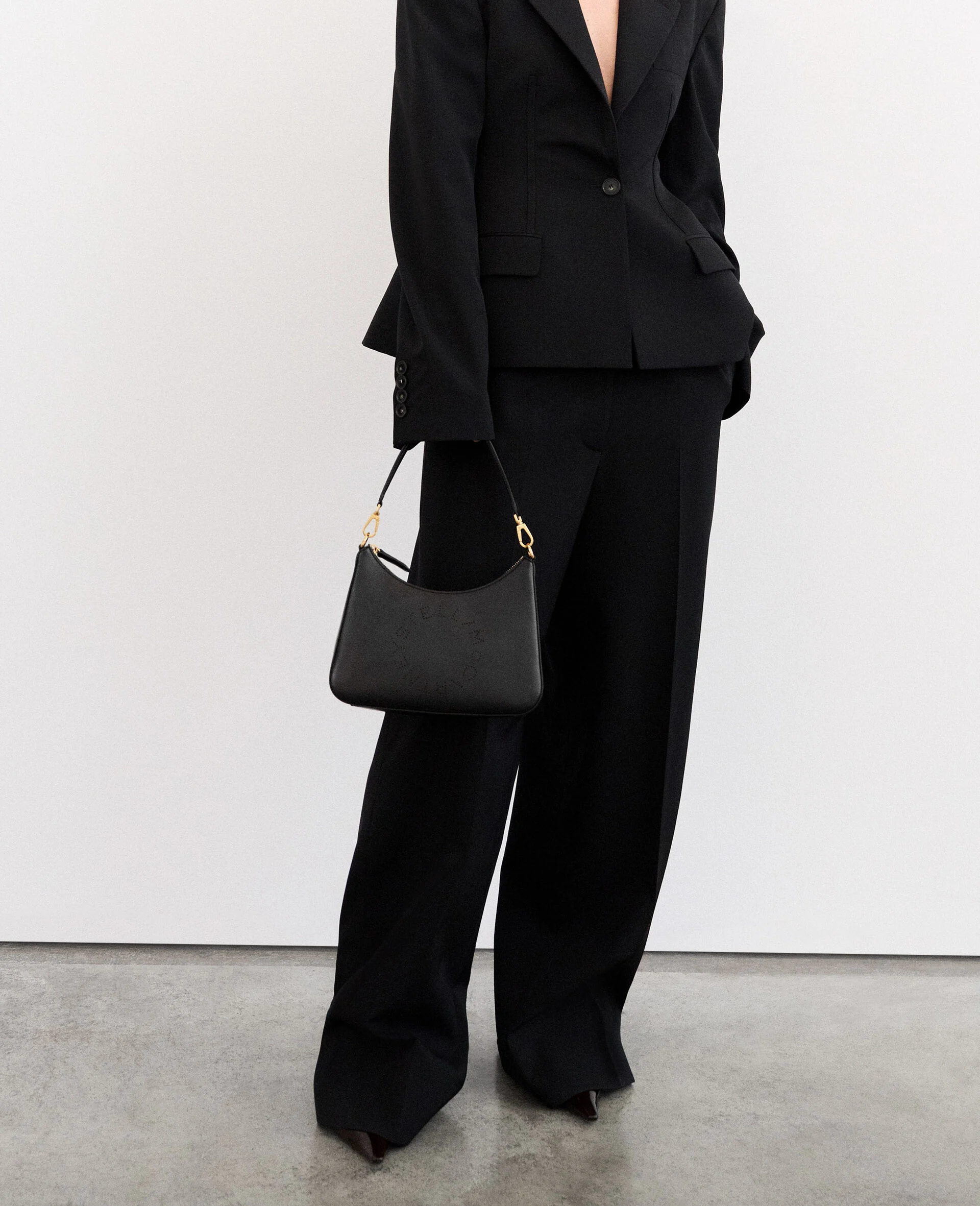 Stella McCartney Logo Crossbody Shoulder Bag Black - Image 3