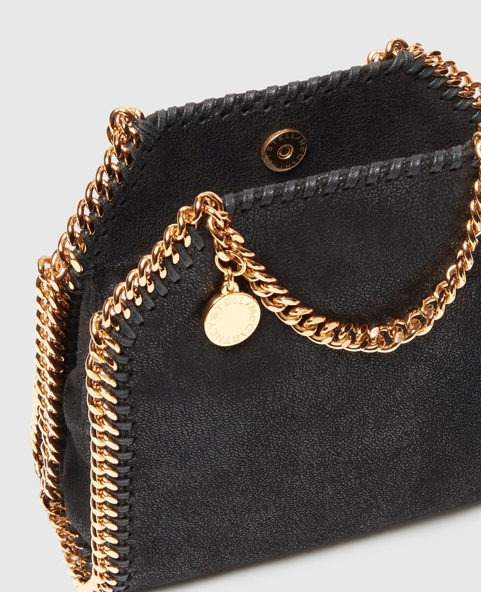 Stella McCartney Falabella Tiny Tote Bag Black Gold - Image 5