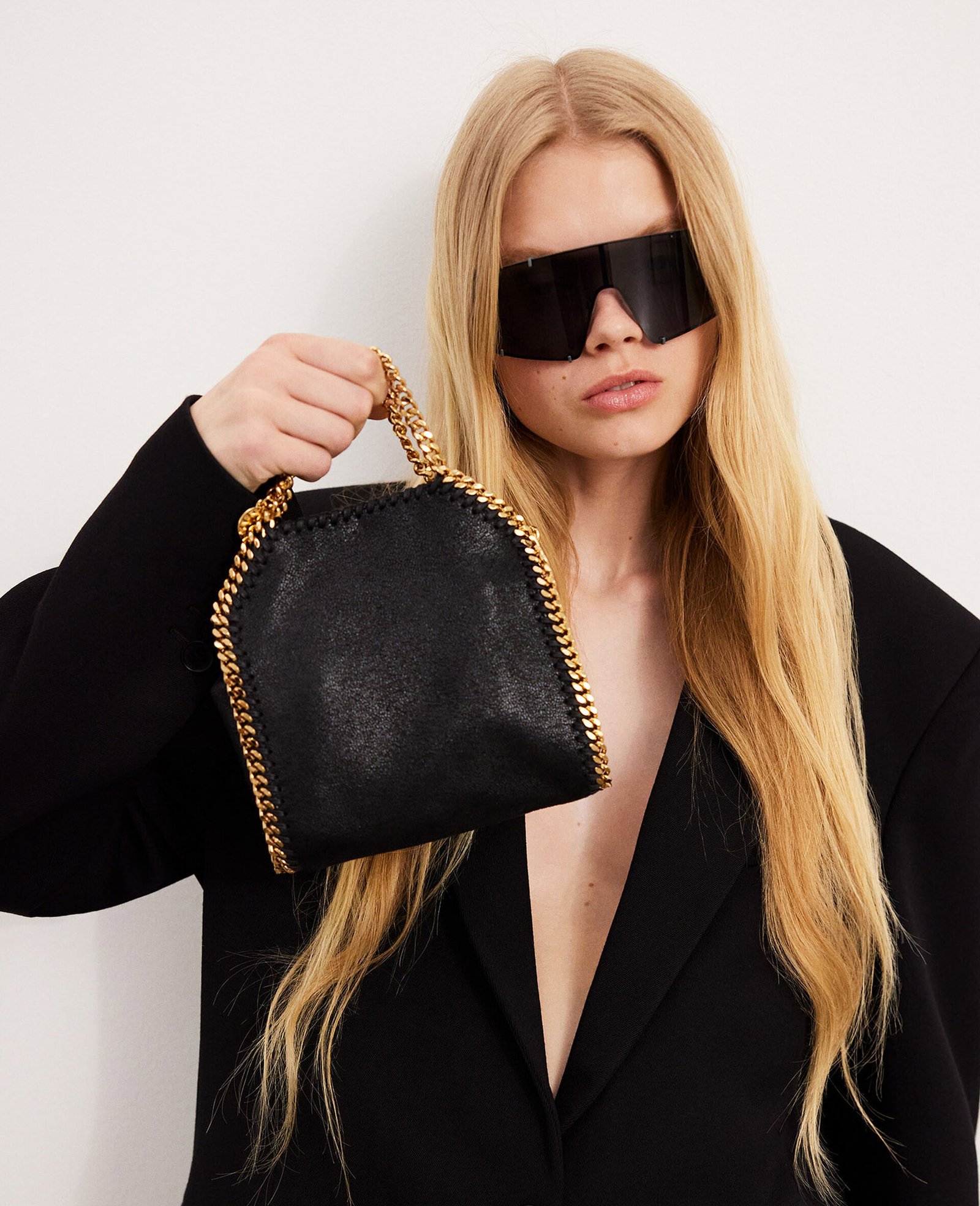 Stella McCartney Falabella Tiny Tote Bag Black Gold - Image 2