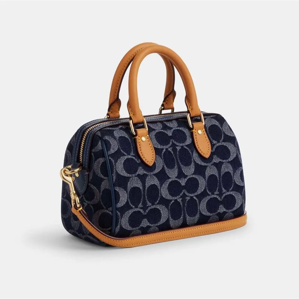 Coach Mini Rowan Crossbody In Signature Canvas chambray Brown - Image 2