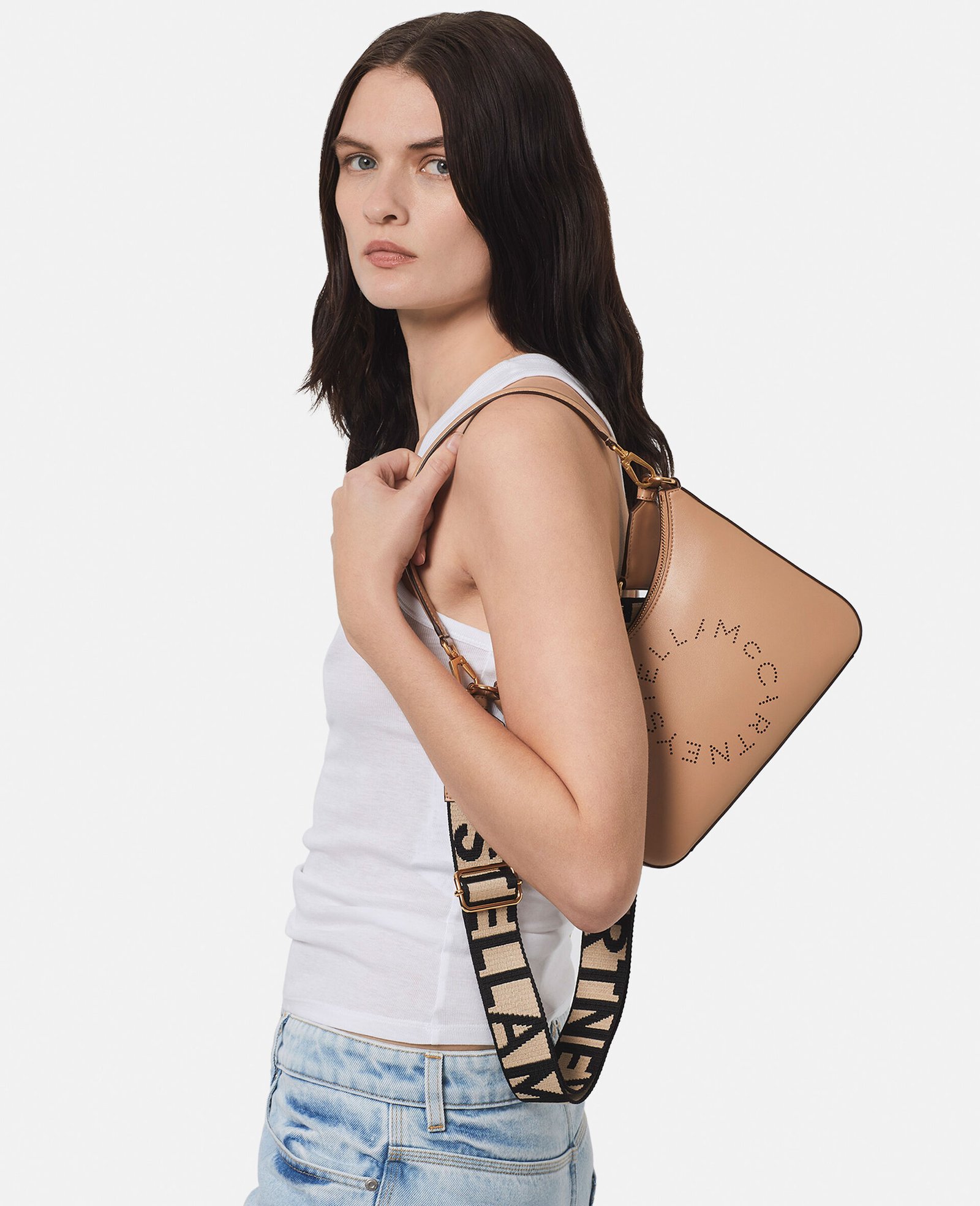 Stella McCartney Logo Crossbody Shoulder Bag Natural - Image 2