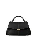 Polène Mokki Mini Edition Textured Black with Ecru Stitching