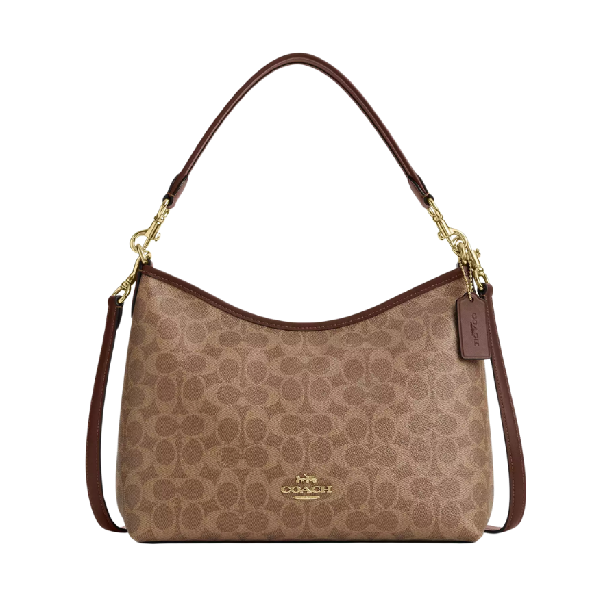 Coach Laurel Shoulder Bag In Signature Canvas Tan Brown