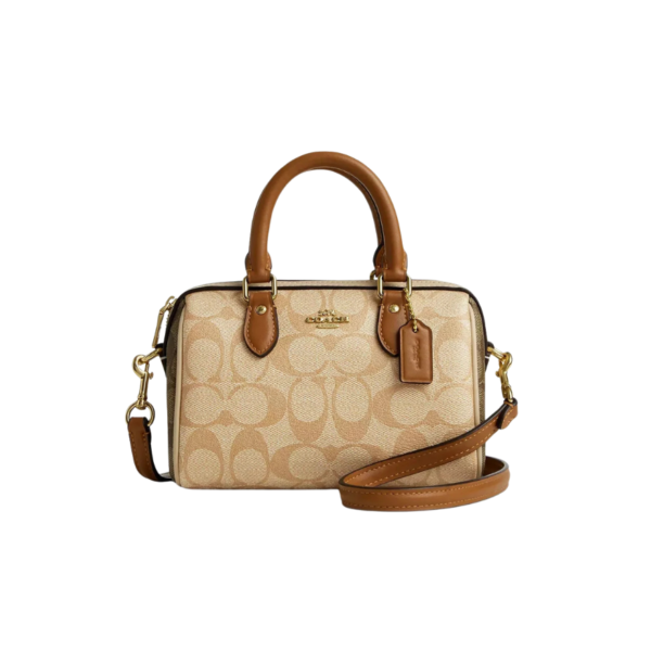 Coach Mini Rowan Crossbody In Signature Canvas sand saddle