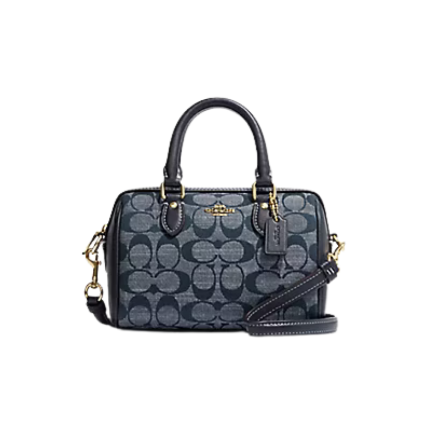 Coach Mini Rowan Crossbody In Signature Canvas chambray navy