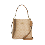 Coach Mollie Bucket Bag 22 In Signature Canvas Light Khaki Light Saddle