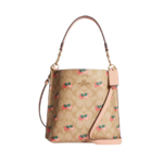 Coach Mollie Bucket Bag 22 In Signature Canvas With Strawberry Print