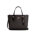 Coach Mollie Tote Bag 25 In Signature Canvas Walnut Black