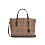 Coach Mollie Tote Bag 25 In Signature Canvas Tan Black