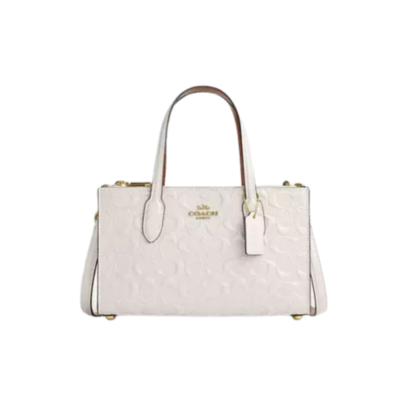 Coach Nina Small Tote Bag in Signature Leather White