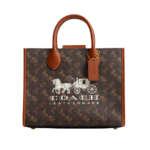 Coach Ace Tote 26 With Horse And Carriage Print dark