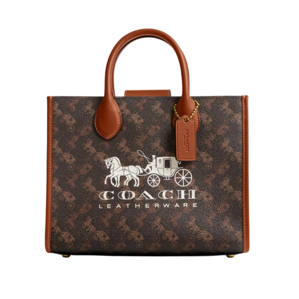 Coach Ace Tote 26 With Horse And Carriage Print dark