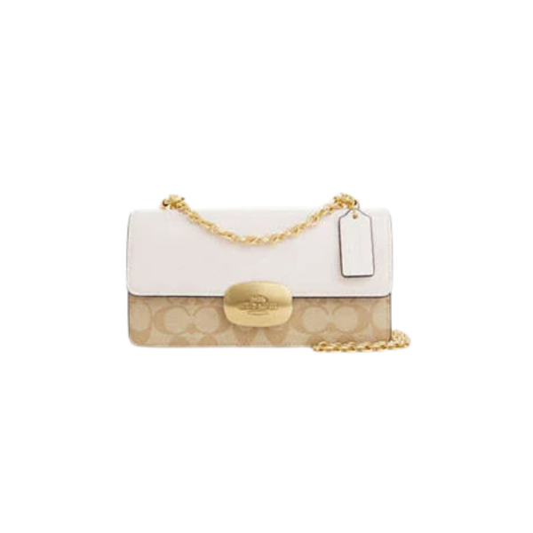 Eliza Flap Crossbody Bag In Signature Canvas White