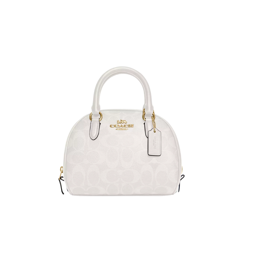 Coach Sydney Satchel In Signature Canvas Chalk