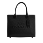 Coach Tote With Signature Canvas Interior Black