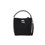 KARL LAGERFELD IKON PEBBLE BUCKET BAG Black