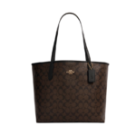 Coach City Tote Bag In Signature Canvas Brown Black