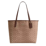 Coach City Tote Bag In Signature Canvas Tan Brown