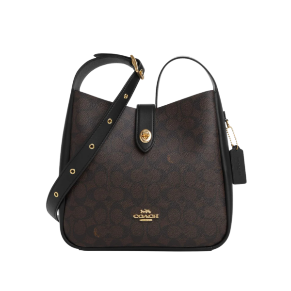 Coach Hadley Convertible Crossbody Bag in Signature Canvas Walnut Black