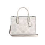 Coach Maggie Small Tote Bag In Blocked Signature Canvas White Chalk
