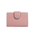 Coach Medium Corner Zip Wallet Silver/Petal Pink