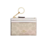 Coach Mini Skinny Id Case signature canvas/Gold/Sand/Chalk