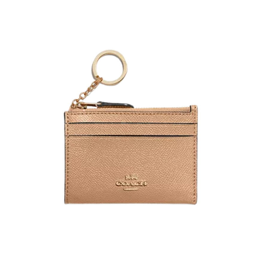 Coach Mini Skinny Id Case crossgrain leather/Gold/Taupe