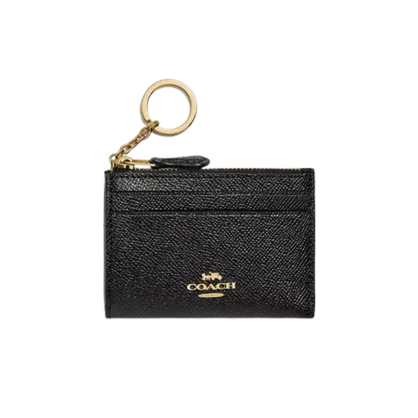 Coach Mini Skinny Id Case Crossgrain Leather/Gold/Black