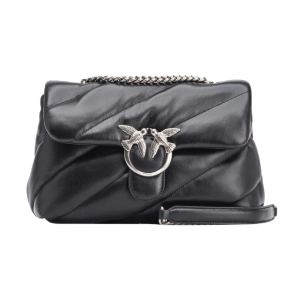Classic Love Bag Puff Maxi Quilt BLACK-OLD SILVER