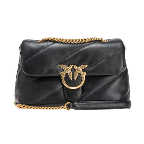 Classic Love Bag Puff Maxi Quilt BLACK-ANTIQUE GOLD