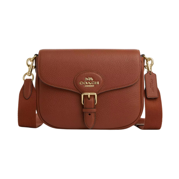 Coach Amelia Saddle Bag Leather Gold Redwood