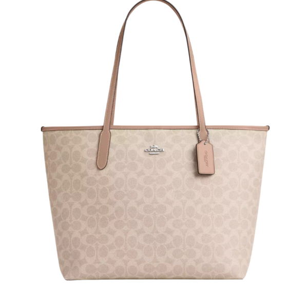 Coach City Tote Bag In Signature Canvas Sand Taupe