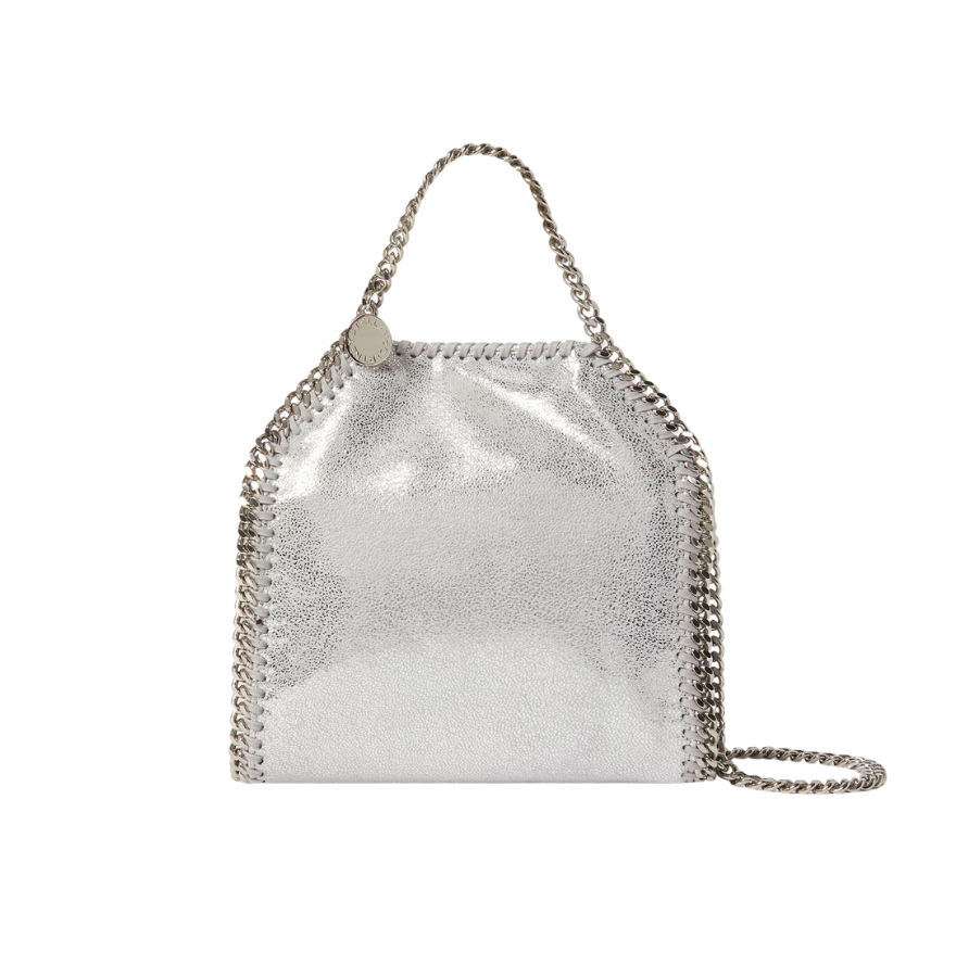 Stella McCartney Falabella Tiny Tote Bag Black Silver