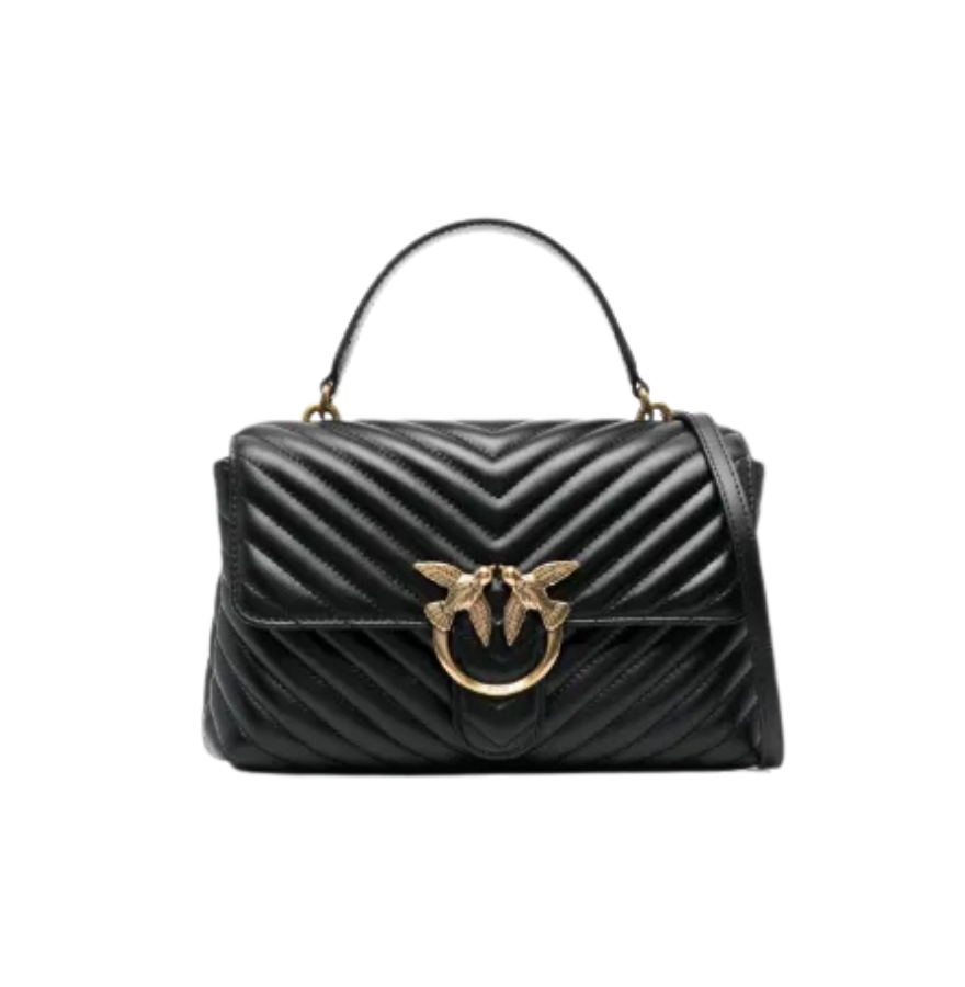 PINKO Lady Love Puff Bag in V Quilt Nappa Black