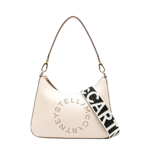 Stella McCartney Logo Crossbody Shoulder Bag Light beige