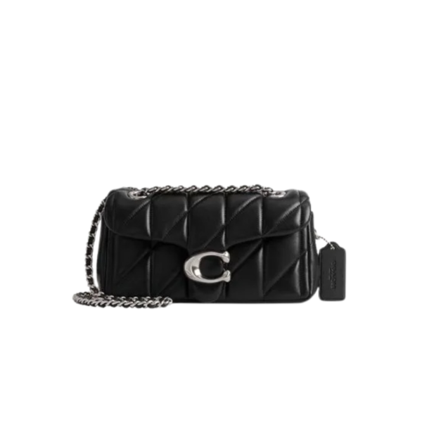 Tabby Shoulder Bag 20 With Quilting leather Black Silver