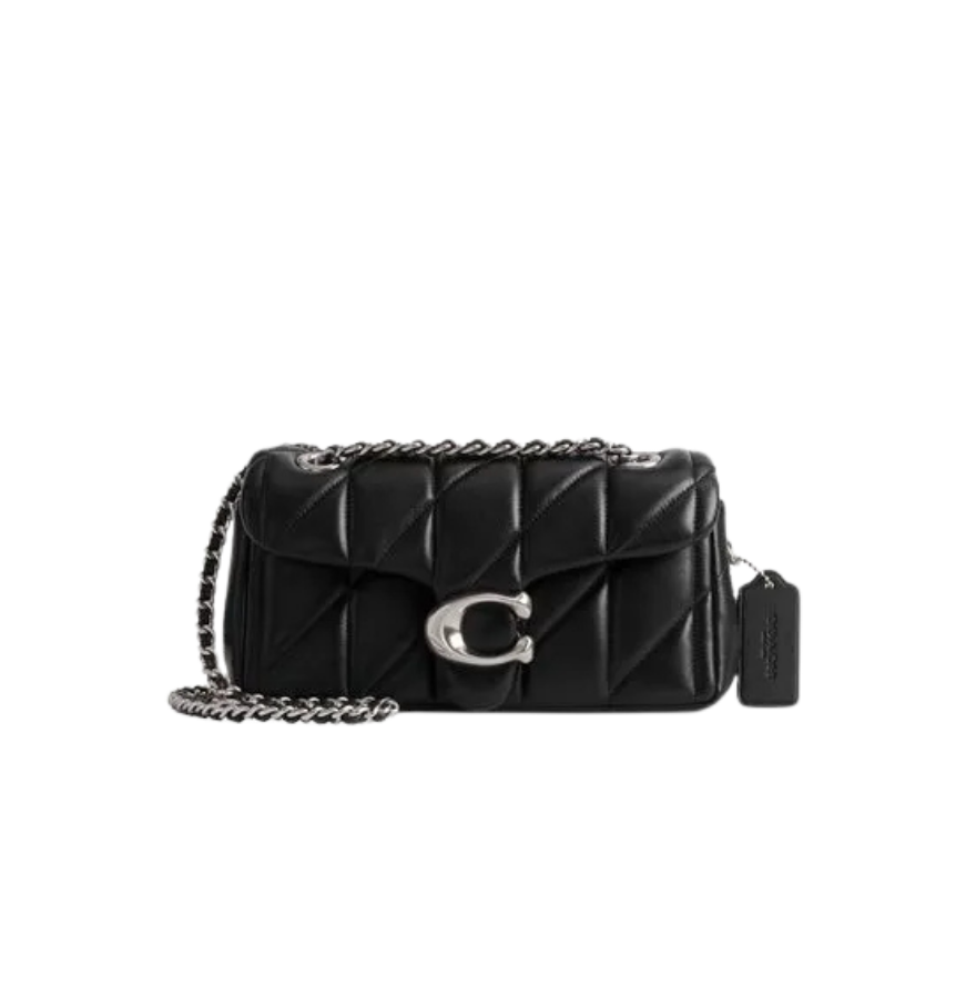 Tabby Shoulder Bag 20 With Quilting leather Black Silver