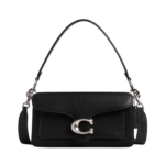 Tabby Shoulder Bag 26 refined pebble leather Black Silver