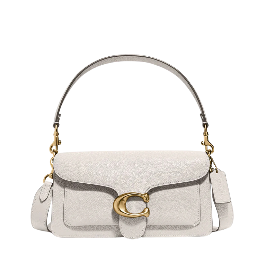 Tabby Shoulder Bag 26 refined pebble leather Chalk