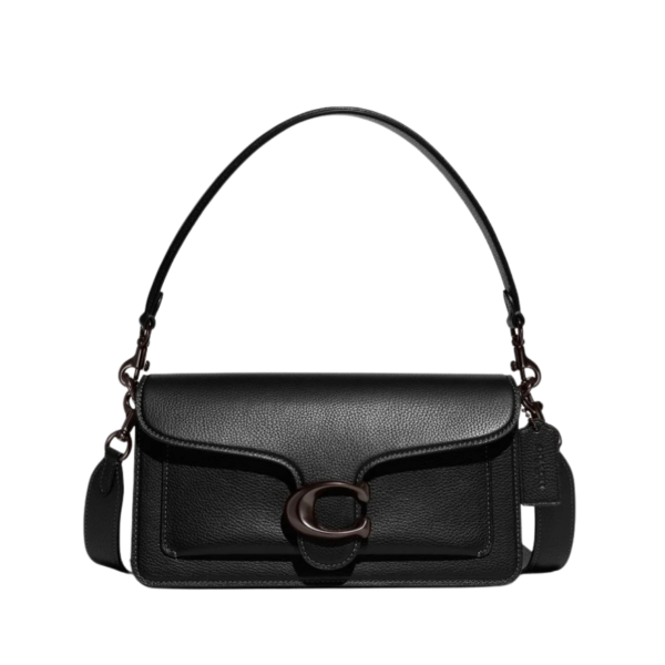 Tabby Shoulder Bag 26 refined pebble leather Black Dark