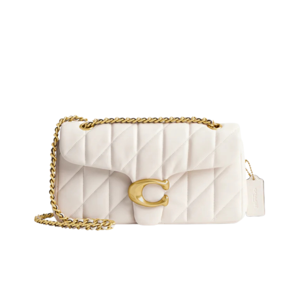 Tabby Shoulder Bag 26 With Quilting Chalk Gold