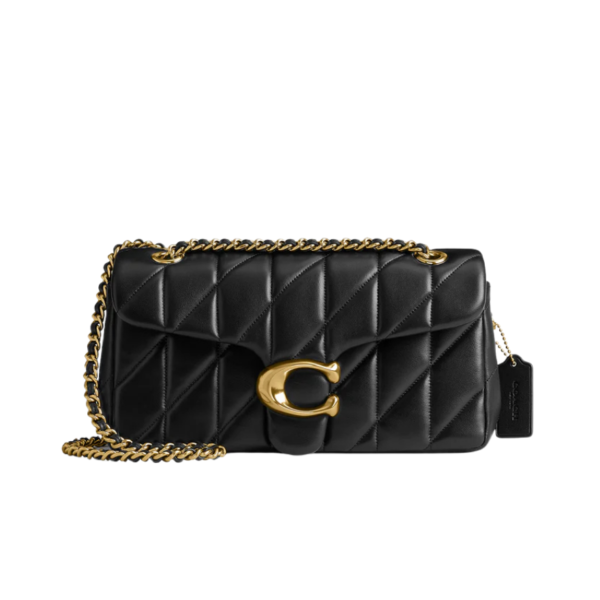 Tabby Shoulder Bag 26 With Quilting Black Gold